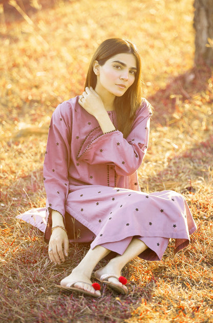 ROSANIA- Sweet Pink Embroidered Lawn 2 Piece Mak Fashion