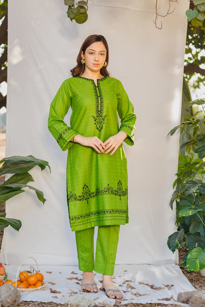 Gina Pine- Luxury Embroidered 2PC Lawn Dress