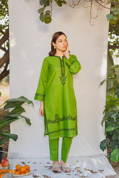 Gina Pine- Luxury Embroidered 2PC Lawn Dress