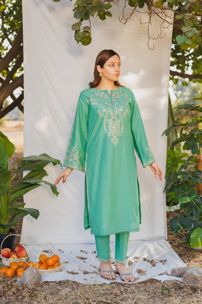 Claire- Luxury Embroidered 2PC Lawn Dress