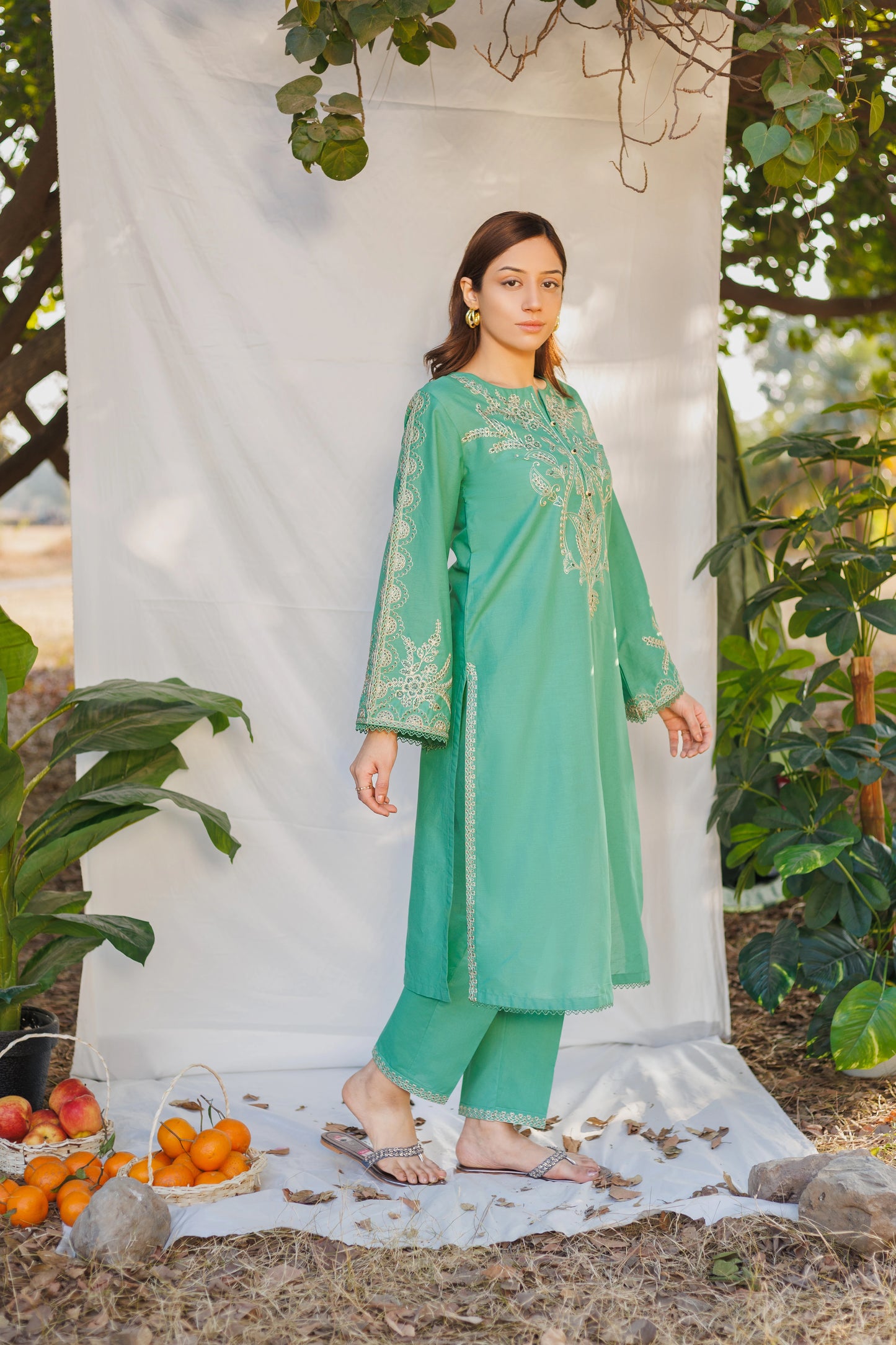 Claire- Luxury Embroidered 2PC Lawn Dress