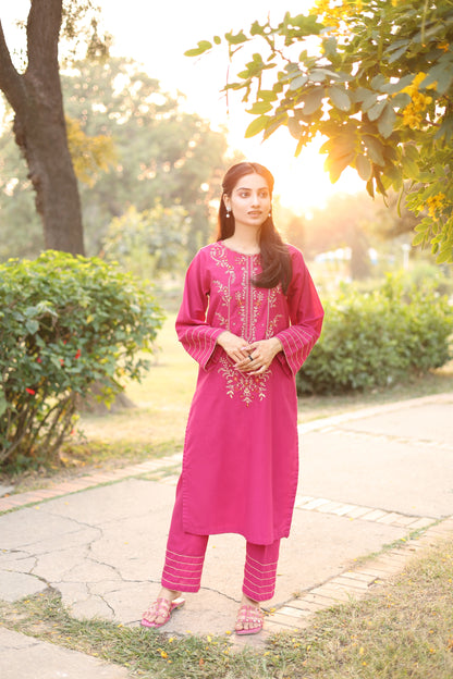 Mai- Khaddar Embroidered 2 Piece Dress