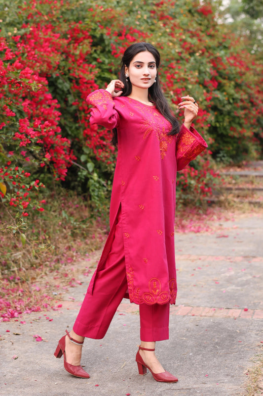 Sira- Khaddar Embroidered 2 Piece Dress