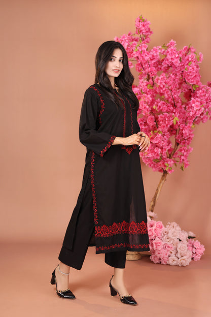 Midnight- Khaddar Embroidered 2 Piece Dress