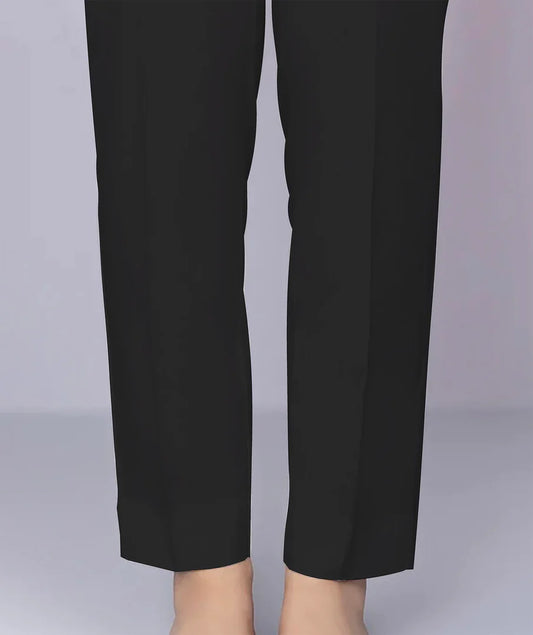 Black Basic Straight Pants - Cambric Mak Fashion