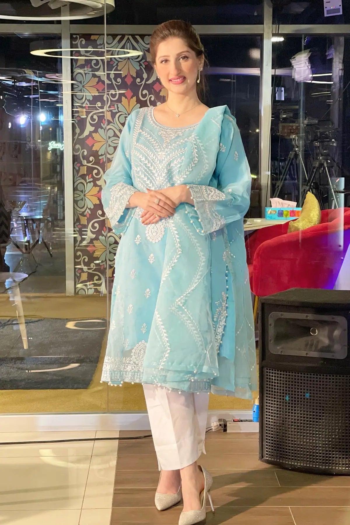 Ghazal - Baby Blue Exclusive Formal Mak Fashion 