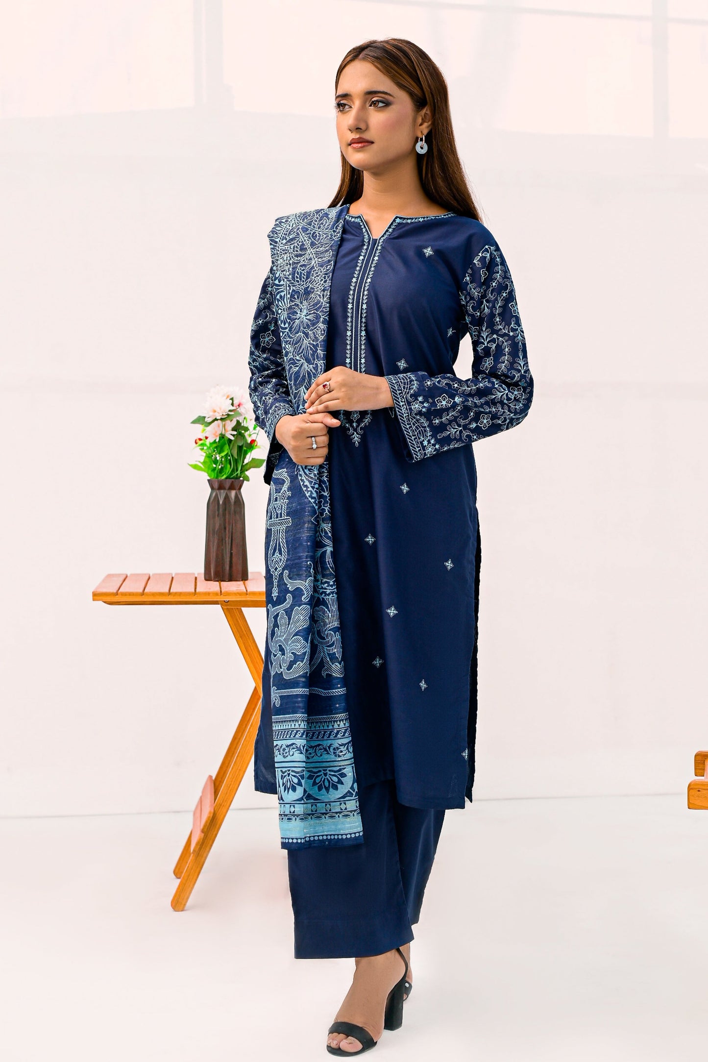 ELARA Cotton Embroidered Dress