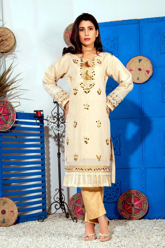 Amar - Beige 1 (Pcs) Kurti Mak Fashion 