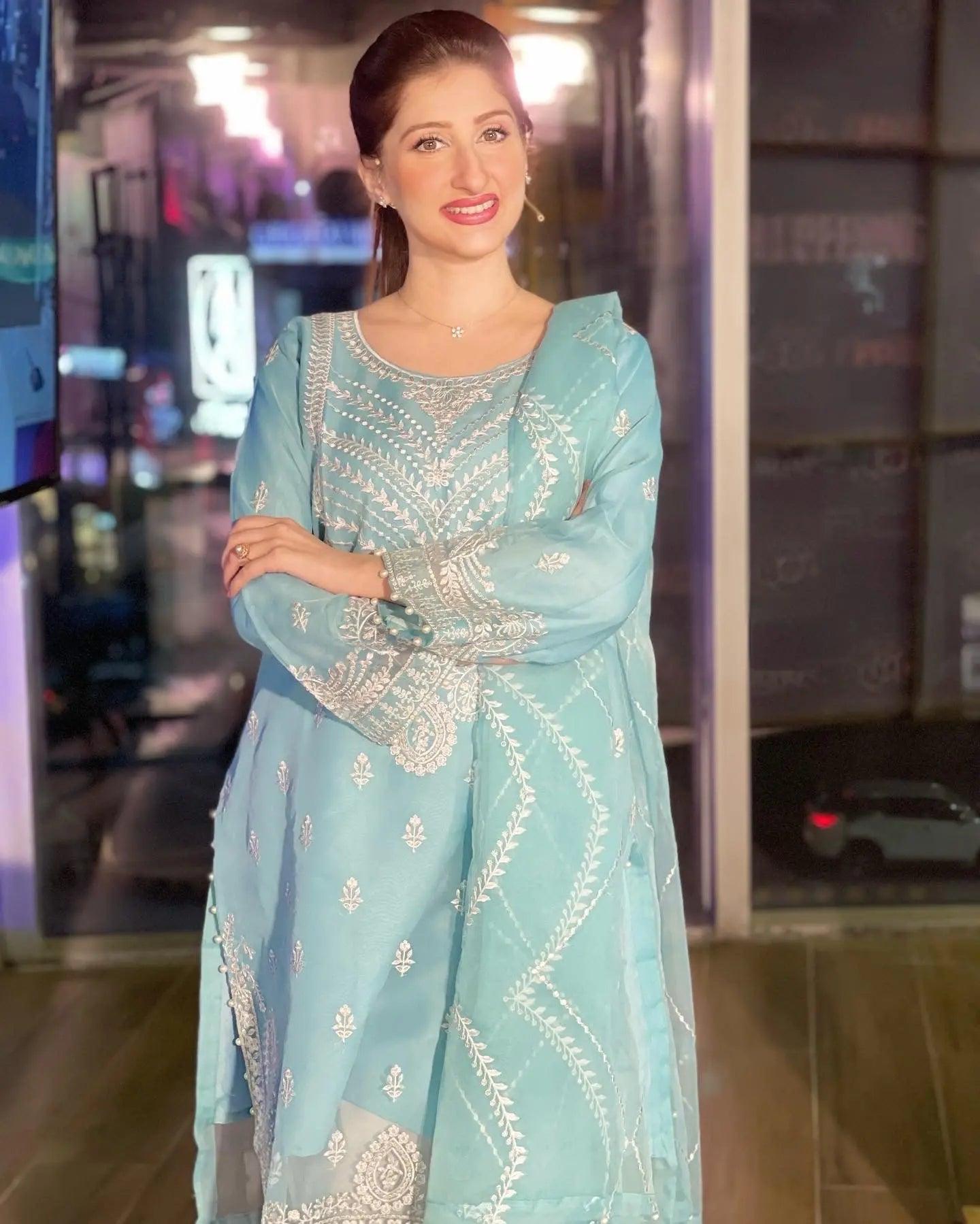 Ghazal - Baby Blue Exclusive Formal Mak Fashion 