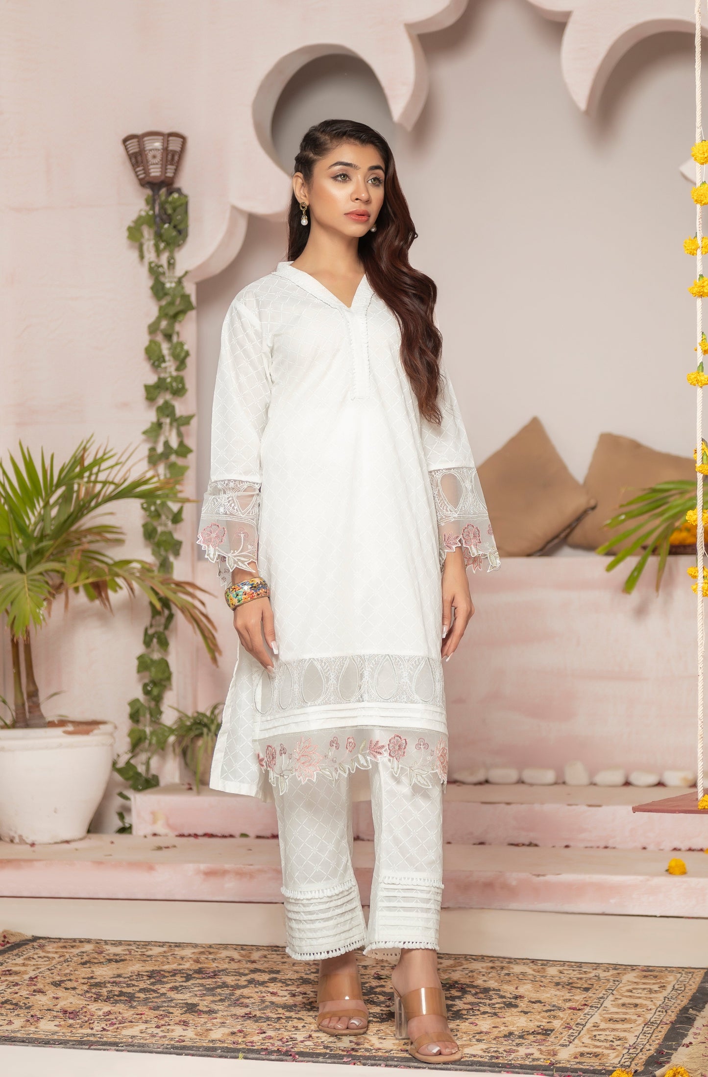 MOONLIGHT - Embroidered Self Lawn 2PC Dress Mak Fashion