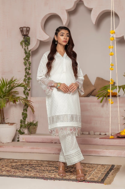 MOONLIGHT - Embroidered Self Lawn 2PC Dress Mak Fashion