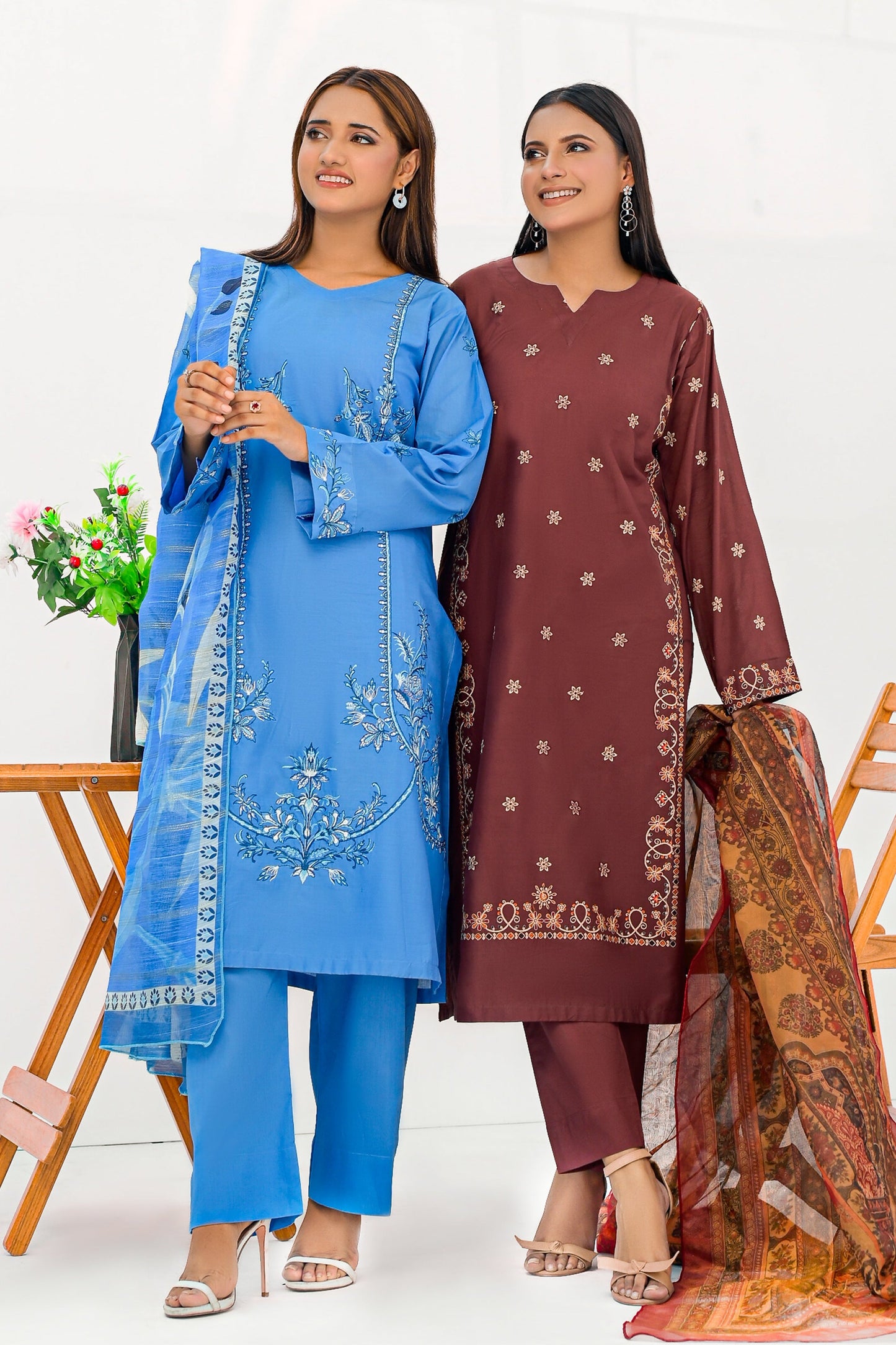 CHINAR Cotton Embroidered Dress