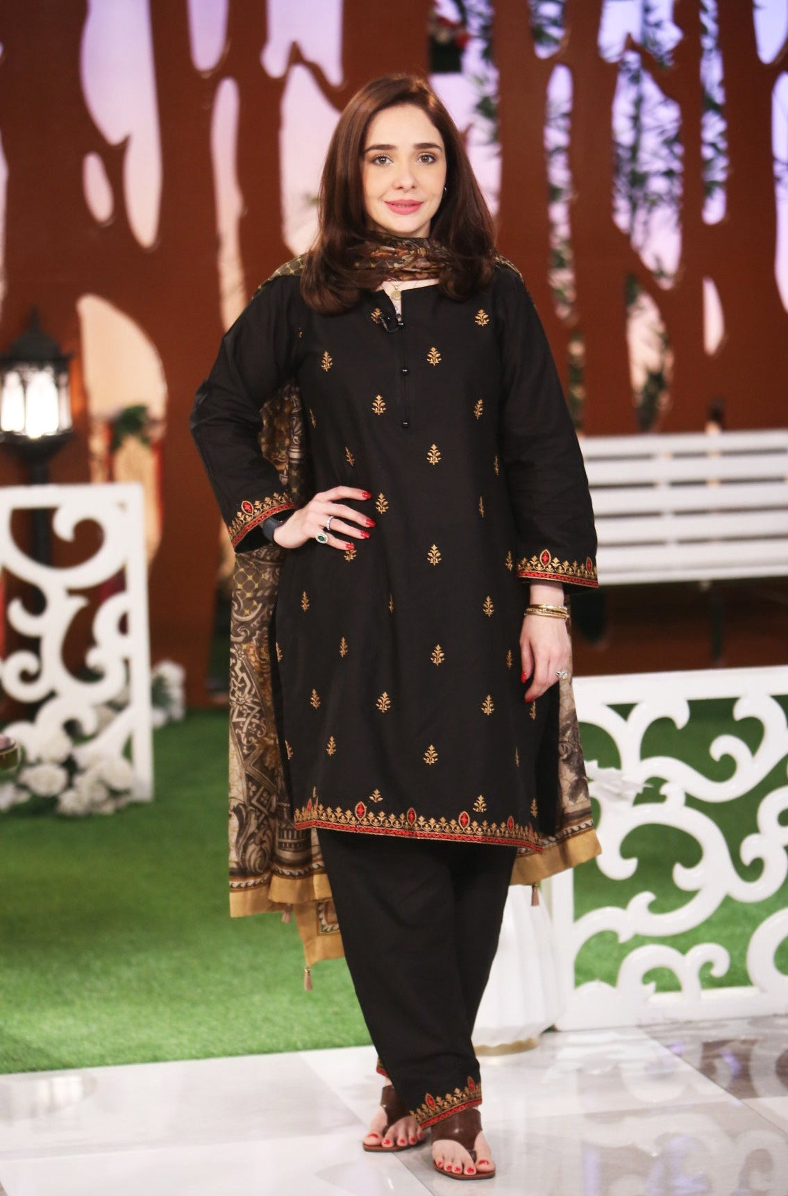 Kajal - Black Embroidered Lawn 1 Piece - Shirt Only