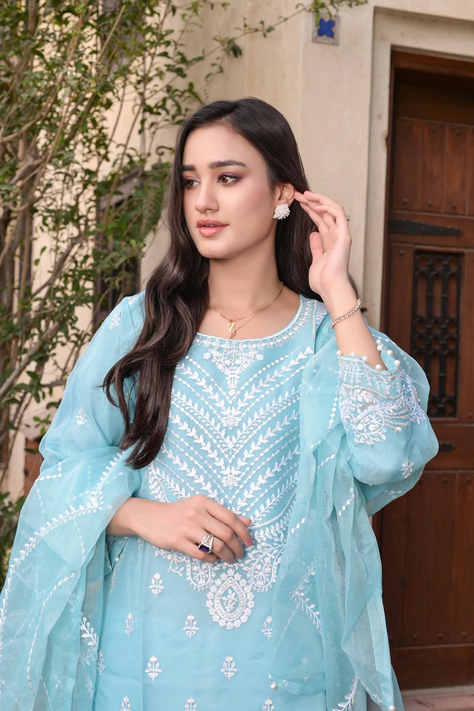 Ghazal - Baby Blue Exclusive Formal Mak Fashion 