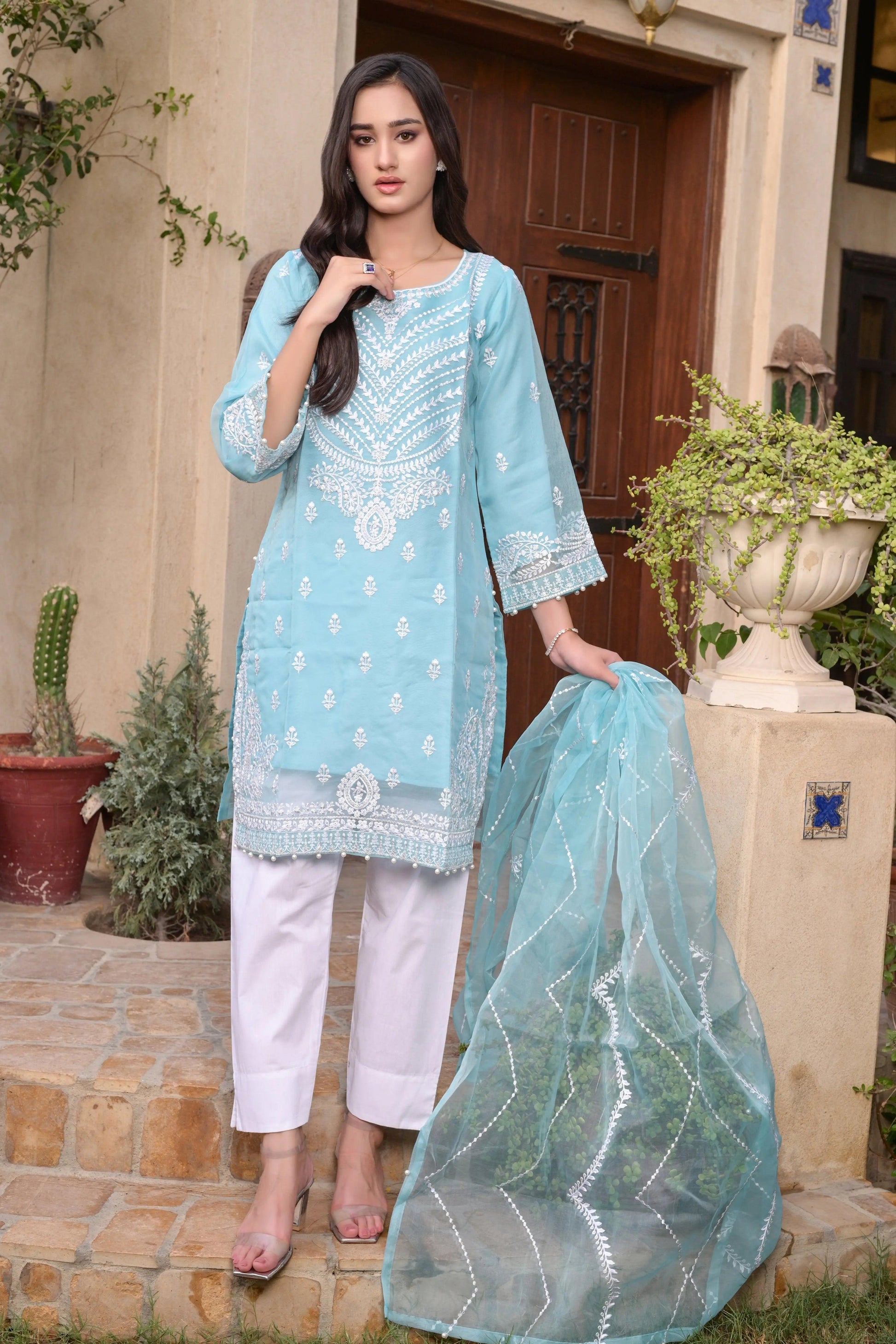 Ghazal - Baby Blue Exclusive Formal Mak Fashion 